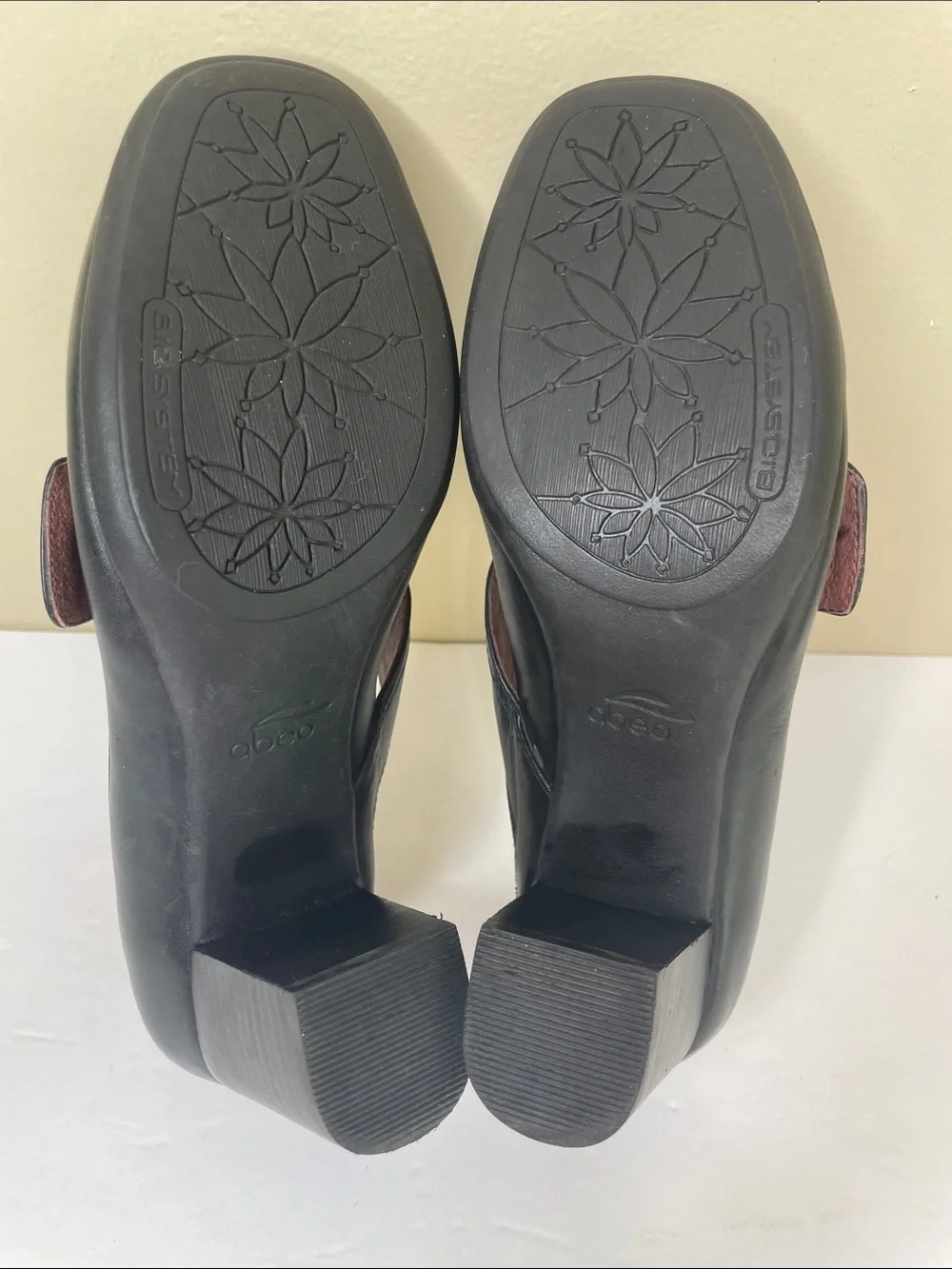 OBEO B.I.O. System Black Leather OPHELIA Mary Jane Block Heel Pump Shoes 7N